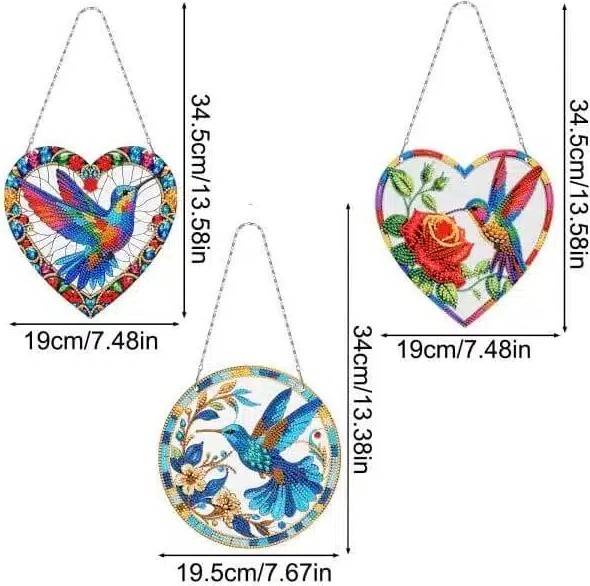 Diamond Mosaics of Beautiful Birds