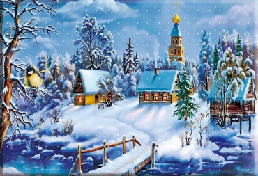 Snowy landscape 30x40 cm