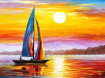 Sailboat at sea 40x50 cm