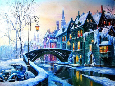 Winter city 30x40 cm