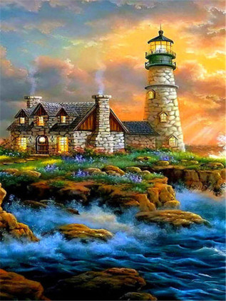 Lighthouse on the seashore 40x30 cm