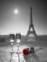 Champagne glasses with rose 40x40 cm