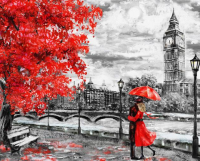 Woman with an umbrella 40x30 cm